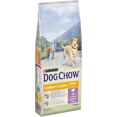 DOG CHOW Croquettes complet et classic avec de l'agneau - Pour chien - 14 kg