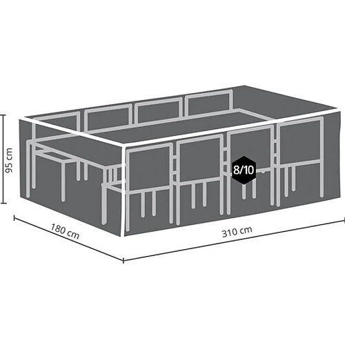 Perel Housse D'Extérieur Pour Ensemble De Jardin Rectangulaire - Xxl