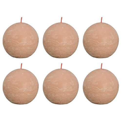 Bolsius Bougies boule rustiques Shine 6 pcs 76x71 mm Rose brumeux