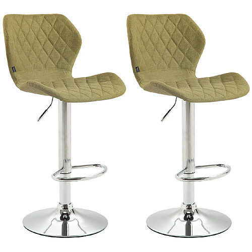 Non Lot de 2 tabourets de bar liège tissu chrome