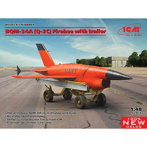 Icm Maquette Avion Bqm-34a (q-2c) Firebee With Trailer