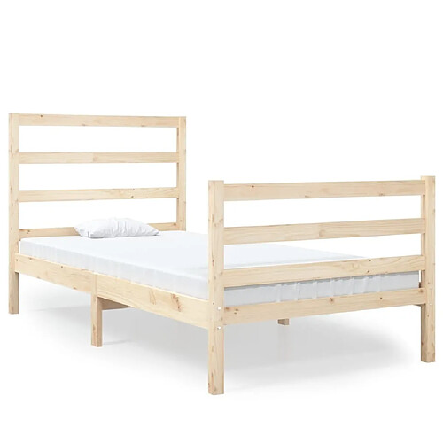 Maison Chic Lit Moderne Chambre - Cadre/structure de lit pour adulte bois de pin massif 90x190 cm simple -MN85613