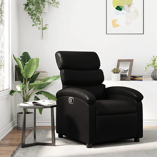 Maison Chic Fauteuil inclinable,Fauteuil luxe de relaxation Noir Similicuir -MN73693