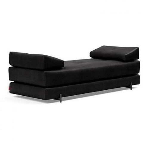 Inside 75 Méridienne design SIGMUND INDU Fanual, Black convertible lit 160*200 cm pieds Acier noir