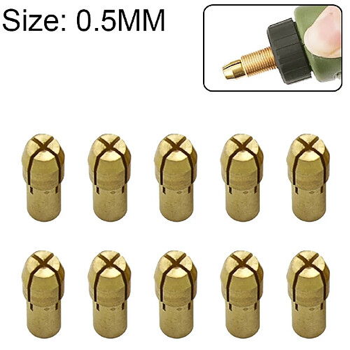 Wewoo 11 PCS Écrou de serrage en cuivre à trois griffes pour raccords broyeur électrique diameter Diamètre d'alésage: 0.5mm