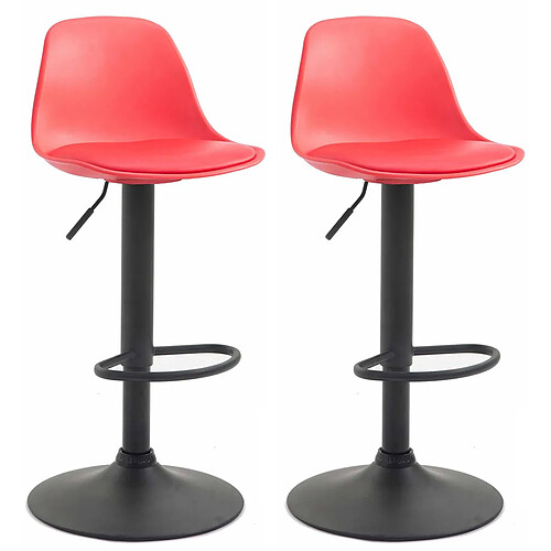 Non Lot de 2 tabourets de bar Kiel plastique noir