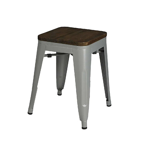 Urban Living Tabouret vintage Liv H46 cm - Gris mat