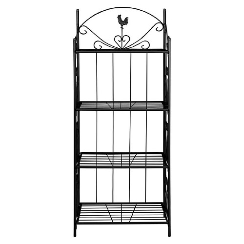 Helloshop26 Etagère 4 niveaux intérieur ou extérieur pour plantes fleurs 61 cm acier noir 2702001/2