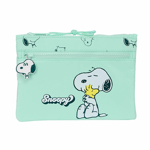 Trousse d'écolier Snoopy Groovy Vert 23 x 16 x 3 cm