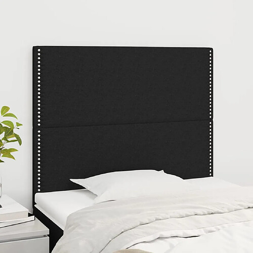 vidaXL Têtes de lit 2 pcs Noir 80x5x78/88 cm Tissu