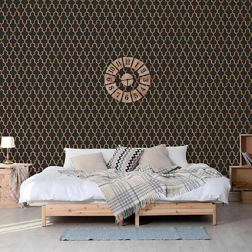 DUTCH WALLCOVERINGS Papier peint Geometric Noir et doré