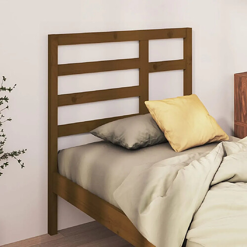 vidaXL Tête de lit Marron miel 106x4x104 cm Bois massif de pin