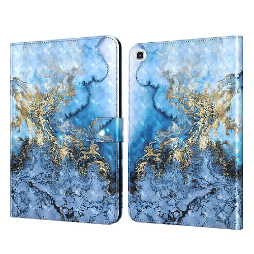 Etui en PU impression de motifs avec support marbre bleu pour votre Samsung Galaxy Tab A7 10.4 (2020)