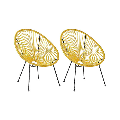 Beliani Chaise de jardin ACAPULCO II Jaune