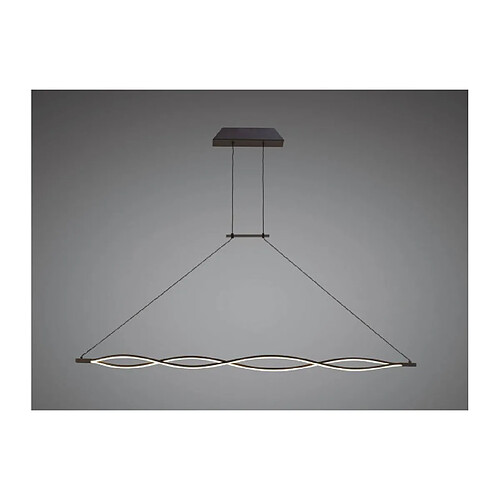 Luminaire Center Suspension 42W Sahara XL LED 2800K, 3400lm, Dimmable acrylique givré/marron oxydé