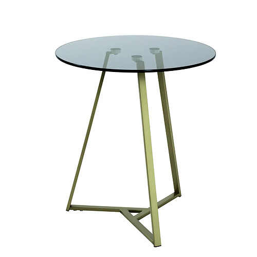 Pegane Table d'appoint coloris or-gris - H 50 x Ø 45 cm