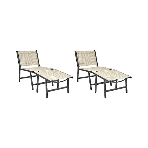 Beliani Chaise de jardin MARCEDDI Beige-Noir