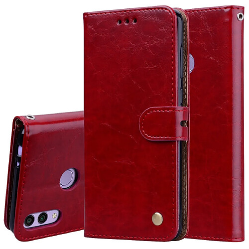 Wewoo Housse Coque Business Style Oil Wax Texture en cuir à rabat horizontal pour Huawei Honor 8Cavec support et fentes cartes et portefeuille rouge