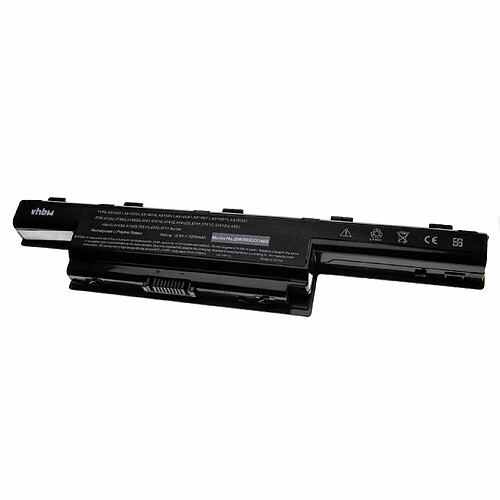 vhbw batterie compatible avec Gateway NV59C26u, NV59C27u, NV59C28u, NV59C31u, NV59C32u, NV59C34u laptop (5200mAh, 10.8V, Li-Polymère, noir)