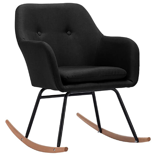 Maison Chic Chaise à bascule | Fauteuil Relax, design moderne Noir Tissu -GKD34458