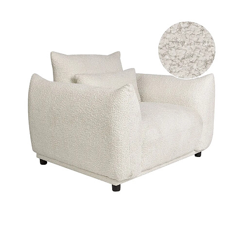 Beliani Fauteuil JAMSA Bouclé Blanc cassé