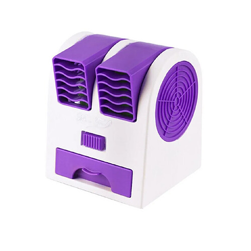 Mini Ventilateur Créatif à Double Trou Sans Ventilateur De Refroidissement À Feuilles Parfum Silencieux Petit Ventilateur De Bureau USB Portable-Violet