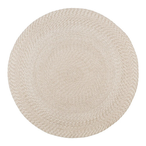 EPIKASA Tapis de Salon Rond Menorca, Beige, PET, 180x180x1 cm