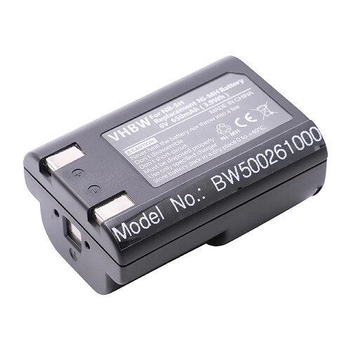 vhbw Batterie 650mAh (6V) compatible pour Canon Powershot A5 (zoom), A50, D350, S10, S20, A 50, D 350, S 10 20 remplace NB-5H, NB5H.