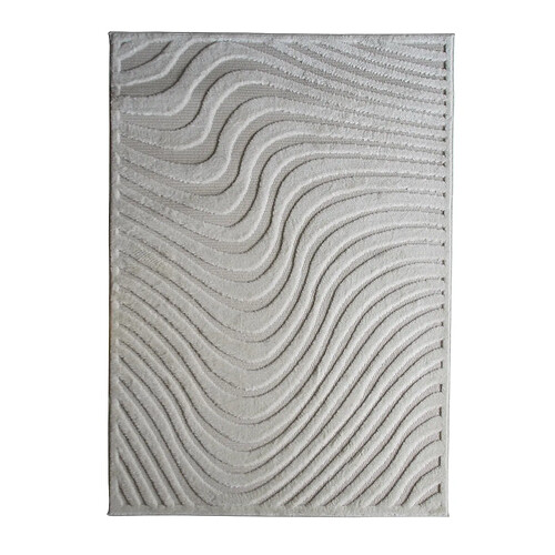 Thedecofactory NEW AGE VIBES - Tapis extérieur et intérieur motif vibes en relief crème 120x170