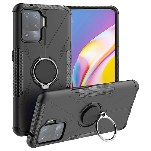 Coque en TPU anti-chocs avec béquille pour votre Oppo A94/F19 Pro/Reno5 F - noir