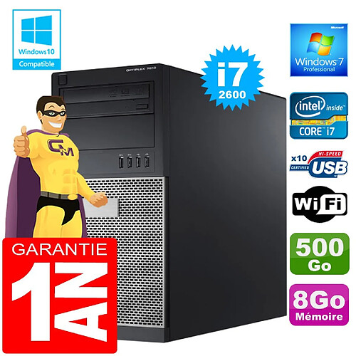 PC Tour DELL 7010 Core I7-2600 Ram 8Go Disque 500 Go Graveur DVD Wifi W7 · Occasion