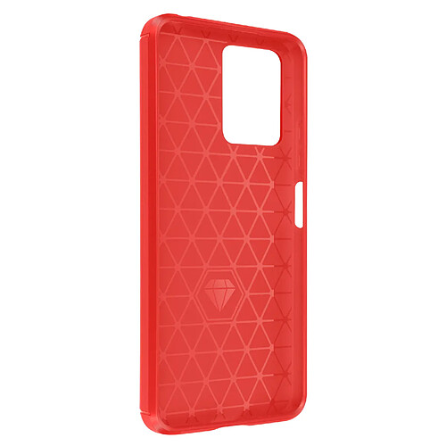 Avizar Coque pour Xiaomi Redmi Note 12 4G et 5G Renforcée Souple Carbone Brossé Rouge