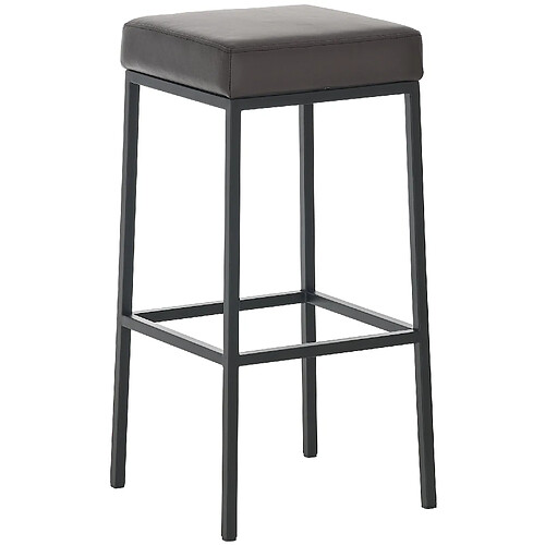 Decoshop26 Tabouret de bar en synthétique marron pieds en métal noir design moderne 10_0000429