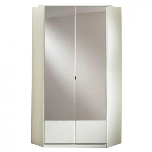 Inside 75 Armoire dressing d'angle DINGLE 2 portes miroirs 95*95 blanche