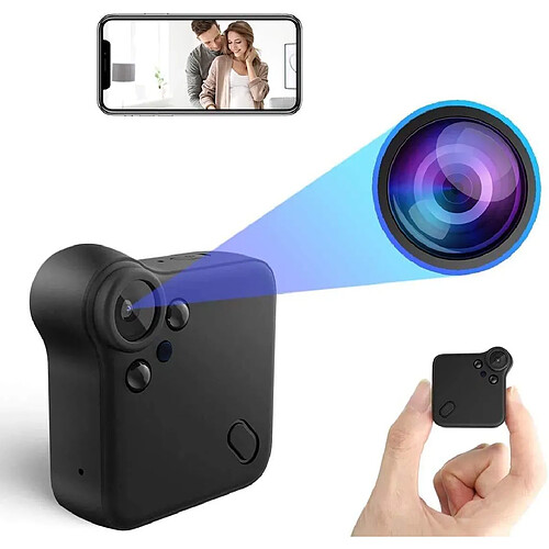 Chrono Mini caméra espion 1080P HD caméra cachée WiFi petites caméras de surveillance de sécurité sans fil avec vision nocturne et détection de mouvement et grand angle pour la maison intérieure extérieure portable