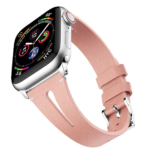 Wewoo Bracelet en cuir forme de goutte d'eau pour montre-bracelet Apple Watch séries 43 et 2 et 1 et 42 mm rose