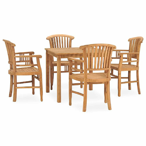 Salle à manger de jardin 5 pcs,Table et chaise à dîner Bois de teck solide -MN93248