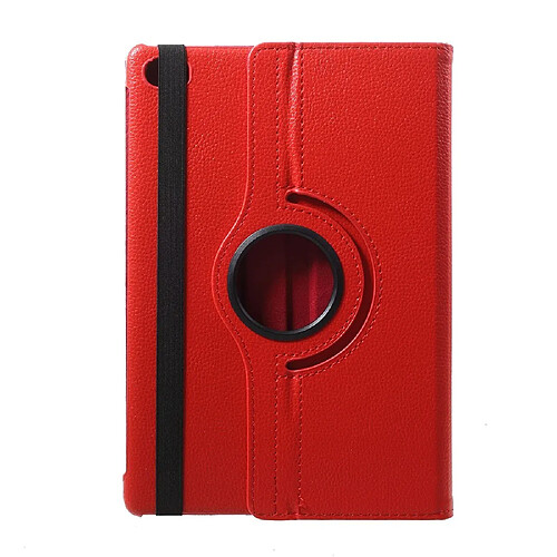 Etui en PU litchi support rotatif 360 degrés rouge pour votre Huawei MediaPad M5 lite 10