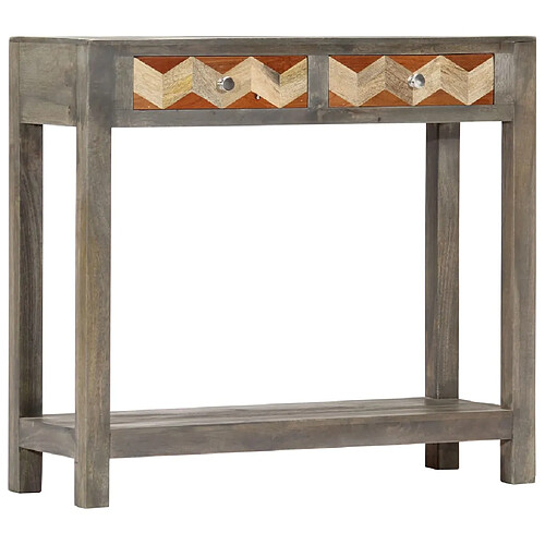 vidaXL Table console Gris 86 x 30 x 76 cm Bois de manguier massif