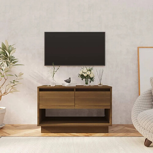 vidaXL Meuble TV Chêne marron 70x41x44 cm Bois d'ingénierie