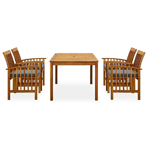 Maison Chic Mobilier à dîner 7 pcs de jardin - Ensemble table et chaises d'extérieur - Salon/Mobilier de jardin classique et coussins Acacia solide -MN36188