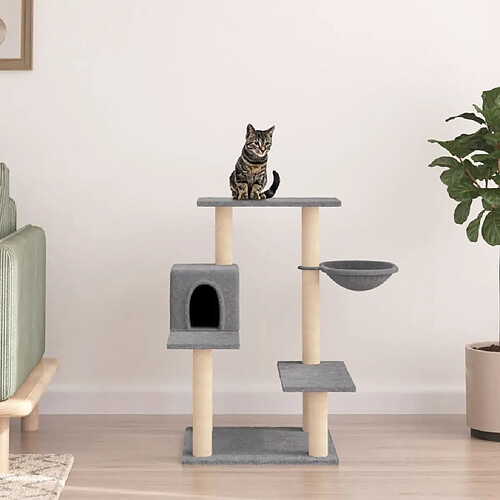 vidaXL Arbre à chat avec griffoirs en sisal gris clair 82,5 cm