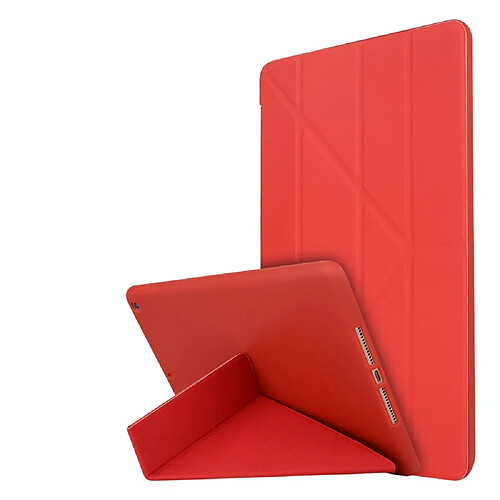 Etui en PU + silicone déformé avec support rouge pour votre Apple iPad 10.2 (2019)