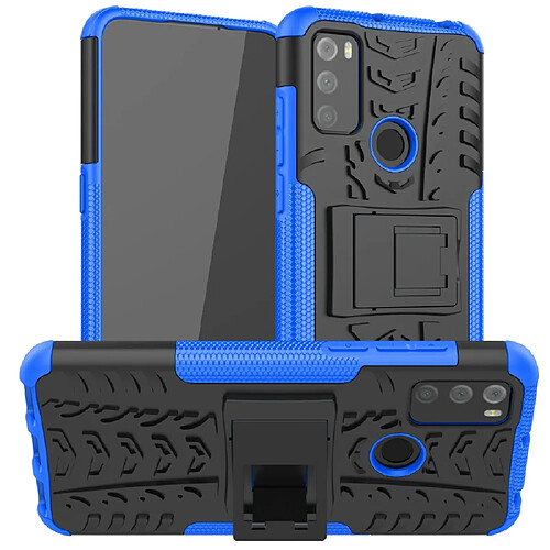 Coque en TPU anti-rayures, antichoc double couche bleu pour votre Alcatel 3L (2021)