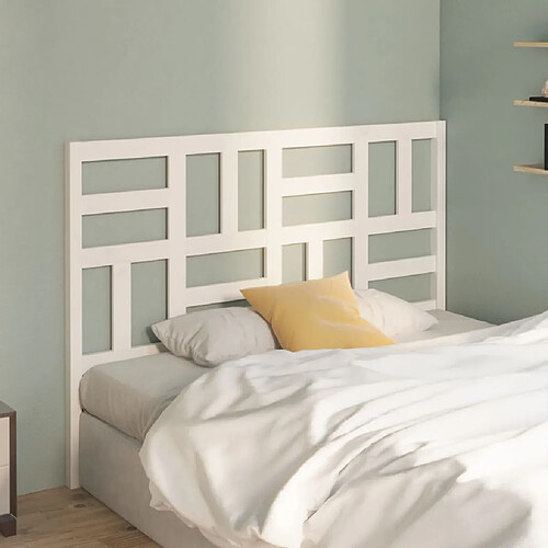 vidaXL Tête de lit Blanc 126x4x104 cm Bois massif de pin