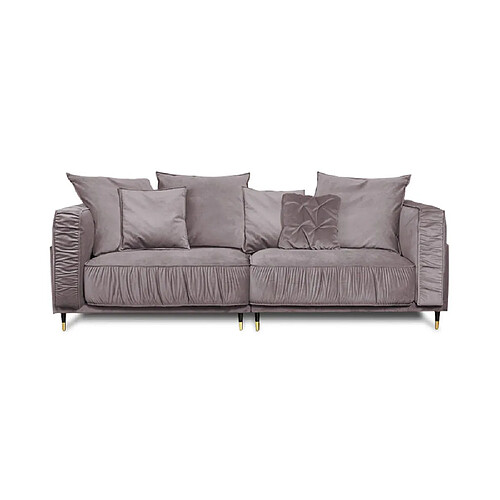 MAISON AUBERTIN Canapé Velours Gris foncé Fiorenzo 3 Pl