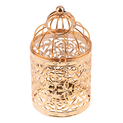 forme de cage à oiseaux en métal galvanisé lumière bougeoir b-rose or