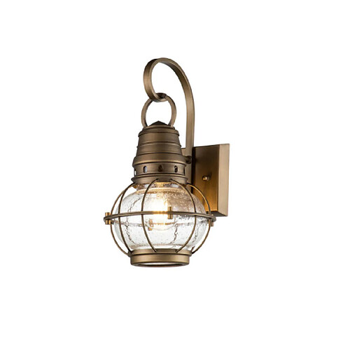 Elstead Lighting Applique murale extérieur Kichler Aluminium,verre grainé transparent Laiton naturel