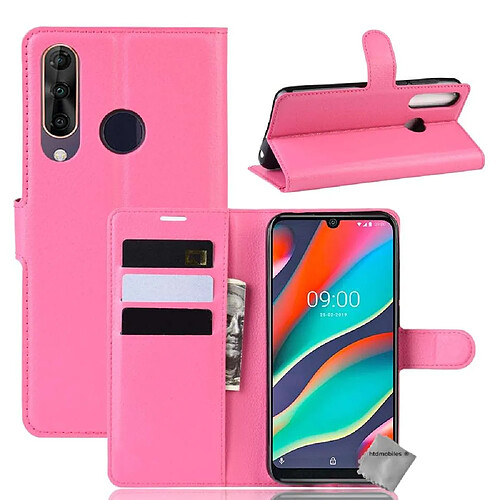 Htdmobiles Housse etui portefeuille pour Wiko View 3 Pro + verre trempe - ROSE