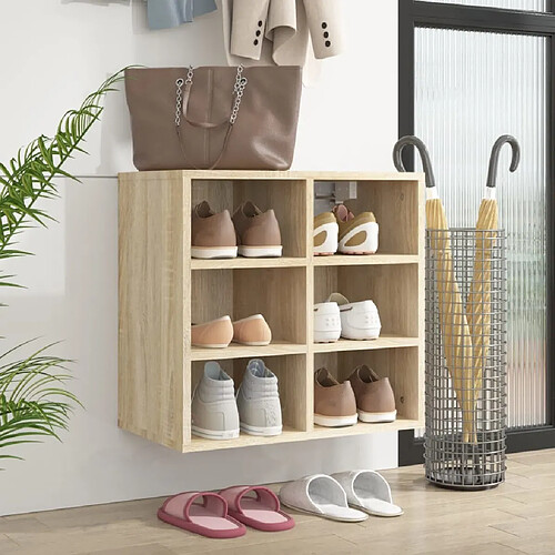 Maison Chic Armoire à Chaussures,Meuble de Rangement à Chaussures Chêne Sonoma 52,5x30x50 cm -MN79530